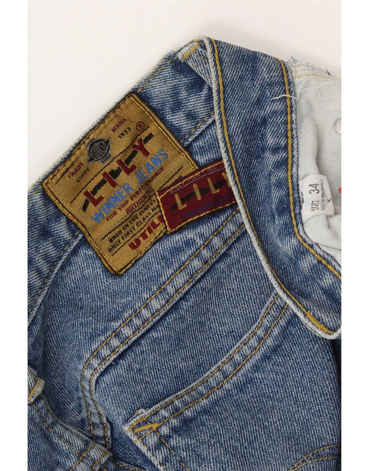 Vintage Womens Tapered Jeans W34 L32 Blue Cotton