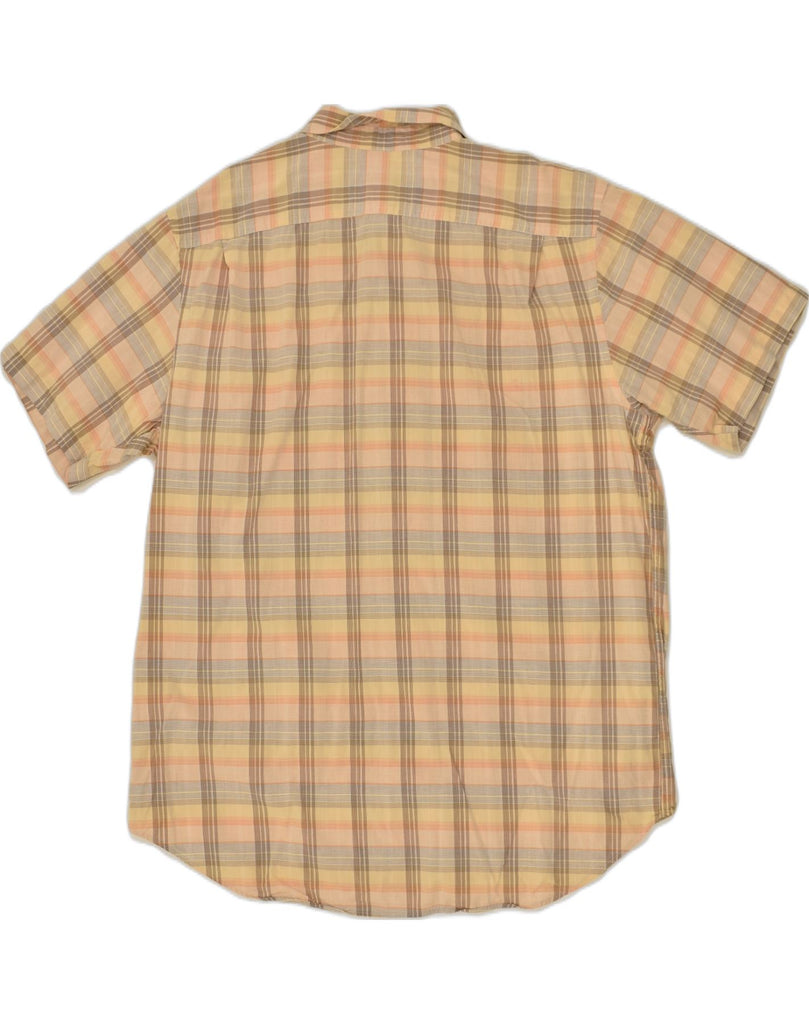 GAP Mens Slim Short Sleeve Shirt XL Beige Check Cotton | Vintage Gap | Thrift | Second-Hand Gap | Used Clothing | Messina Hembry 