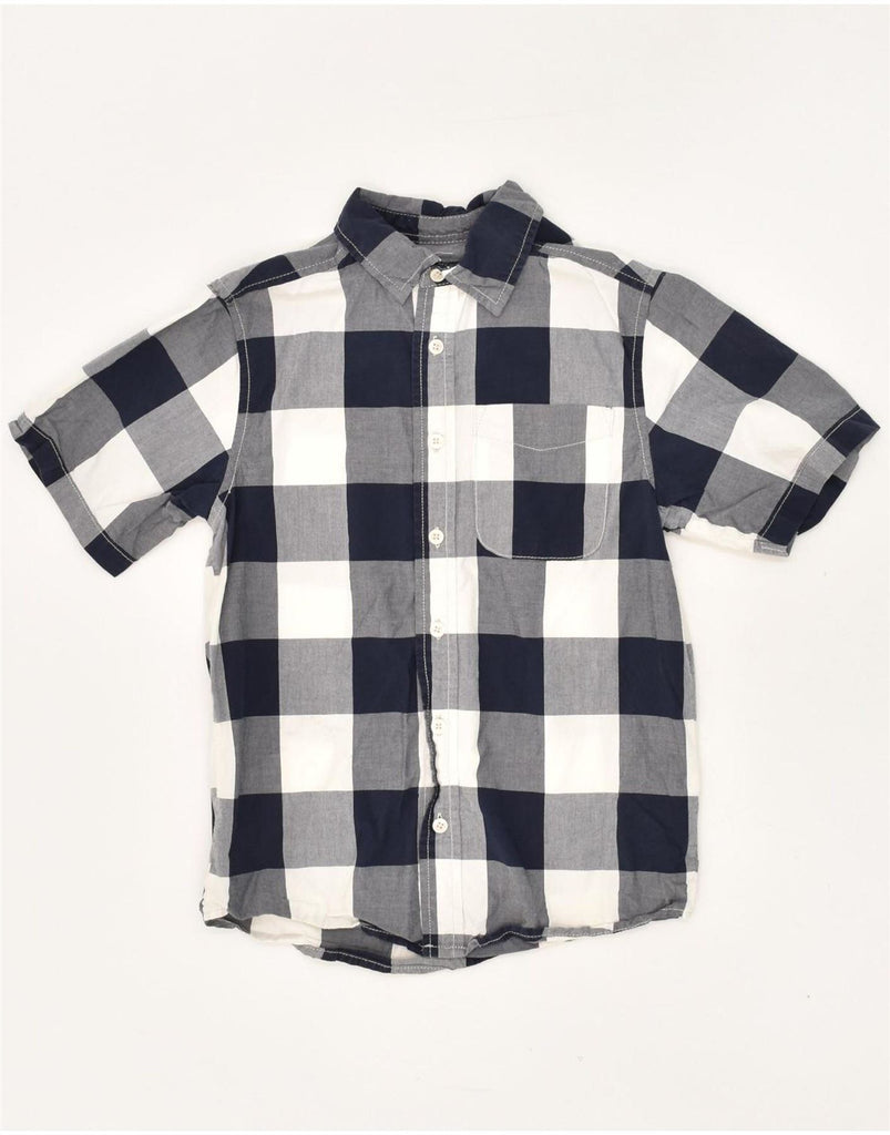 OSH KOSH Boys Short Sleeve Shirt 9-10 Years Blue Check Cotton Vintage Osh Kosh and Second-Hand Osh Kosh from Messina Hembry 