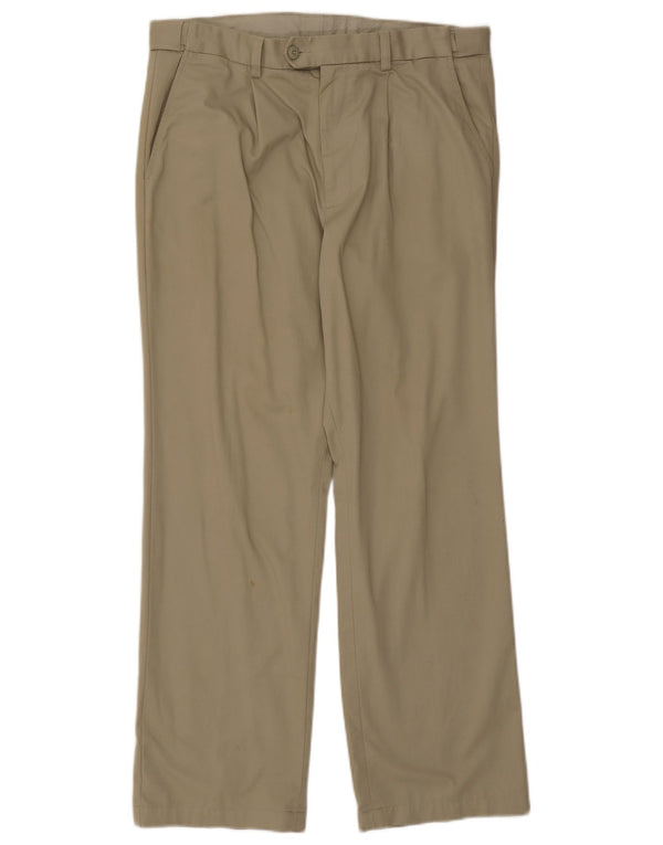 Marks & Spencer Mens Blue Harbour Pegged Suit Trousers W36 L31 Beige Cotton