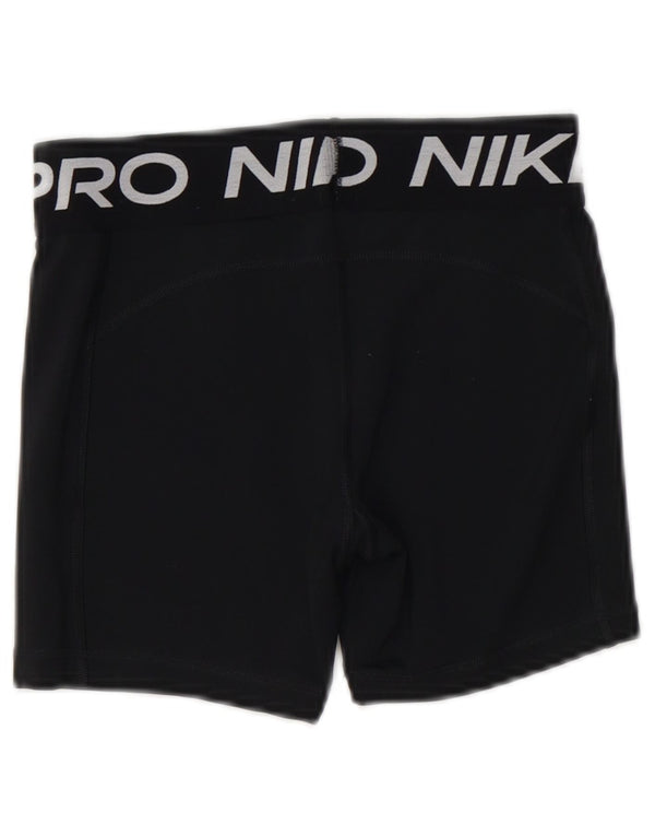 Nike Girls Dri Fit Graphic Sport Shorts 12-13 Years Large Black Polyester