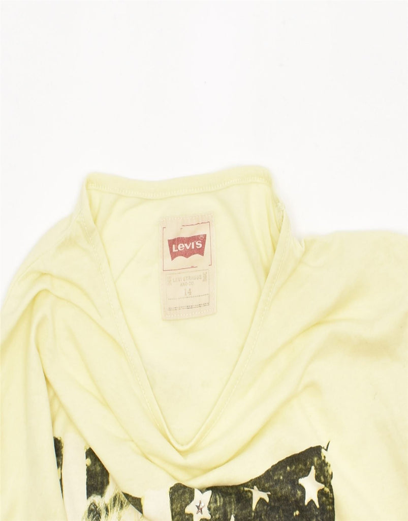 LEVI'S Girls Graphic T-Shirt Top 13-14 Years Yellow Cotton | Vintage | Thrift | Second-Hand | Used Clothing | Messina Hembry 