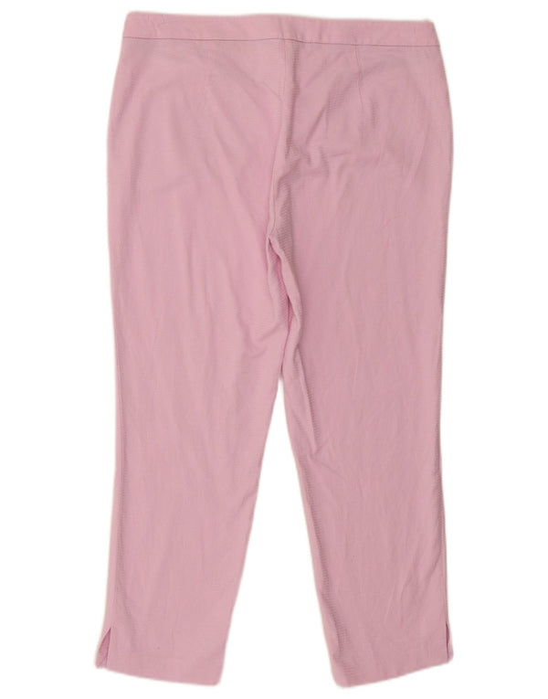 Trussardi Womens Tapered Cropped Trousers IT 44 Medium W32 L24 Pink Cotton