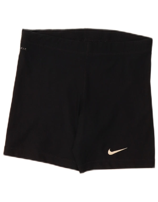 Nike Womens Dri Fit Graphic Sport Shorts US 4/6 Small Black Polyester