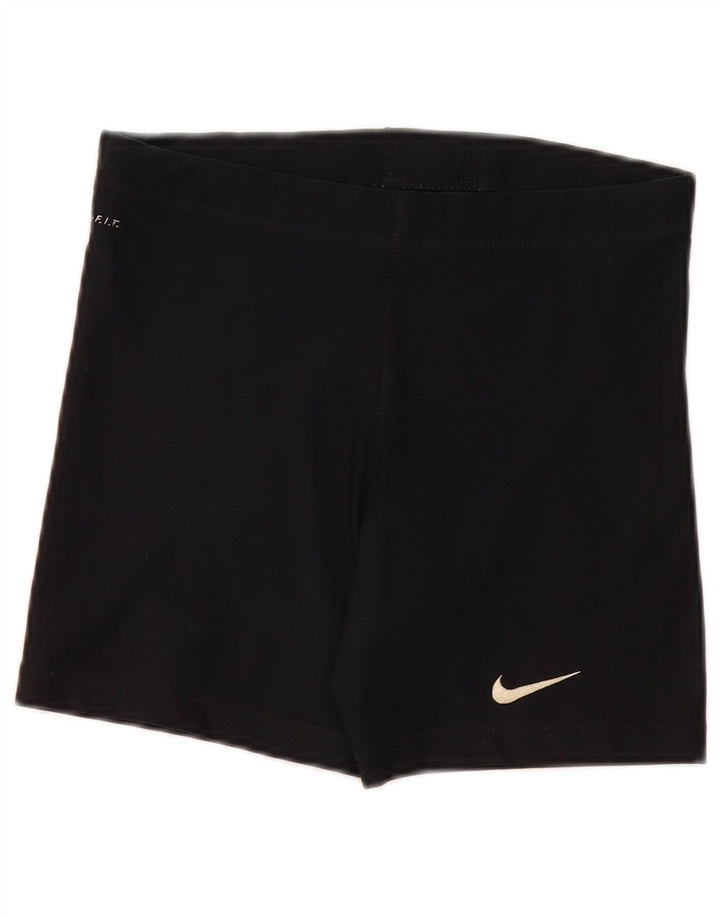 Nike Womens Dri Fit Graphic Sport Shorts US 4/6 Small Black Polyester