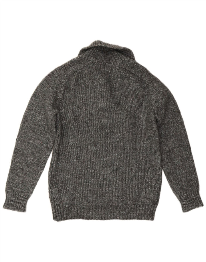 Gas Mens Polo Neck Jumper Sweater Medium Grey Flecked Wool
