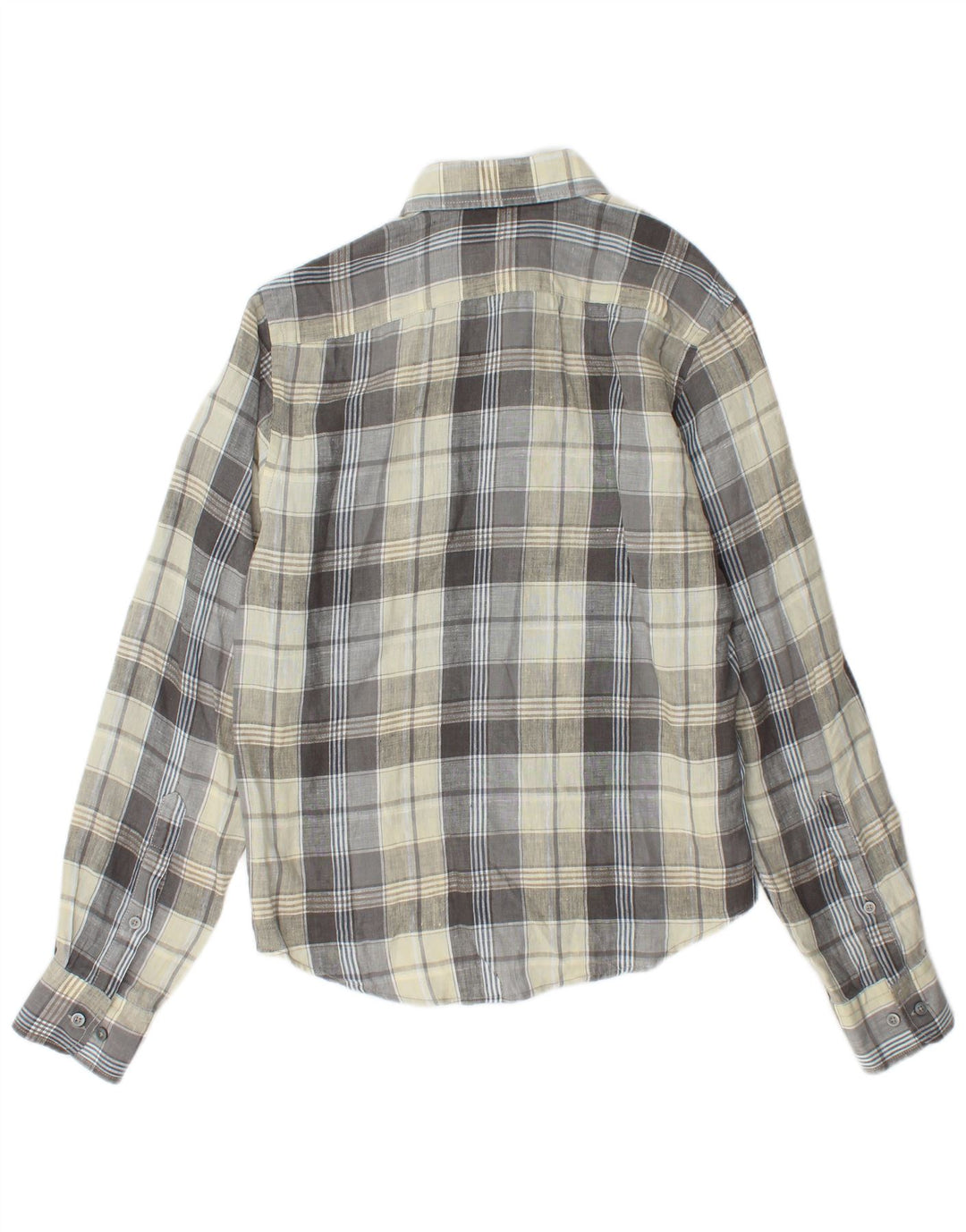 MARLBORO CLASSICS Mens Slim Fit Shirt Small Multicoloured Check Linen