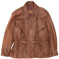 Vintage Womens Oversized Leather Jacket UK 18 XL Brown Leather