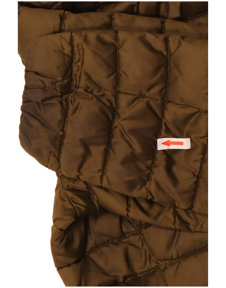 Tommy Hilfiger Womens Hooded Padded Coat UK 14 Medium Khaki Polyamide
