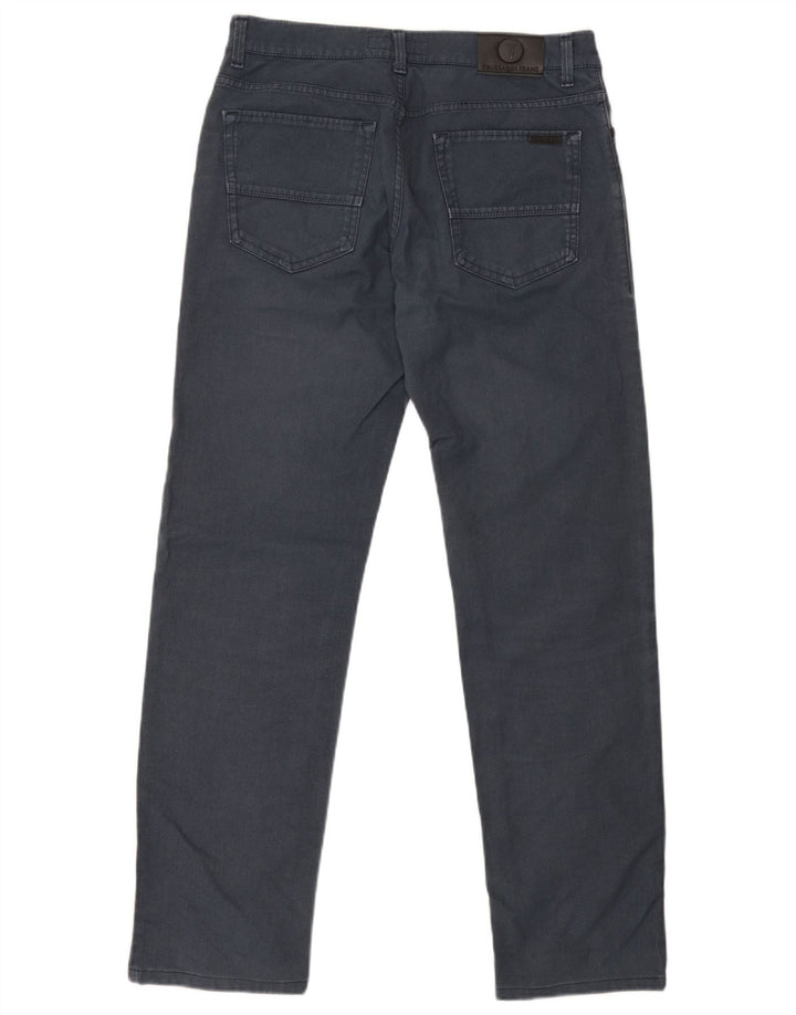 Trussardi Mens Straight Casual Trousers W32 L31 Blue