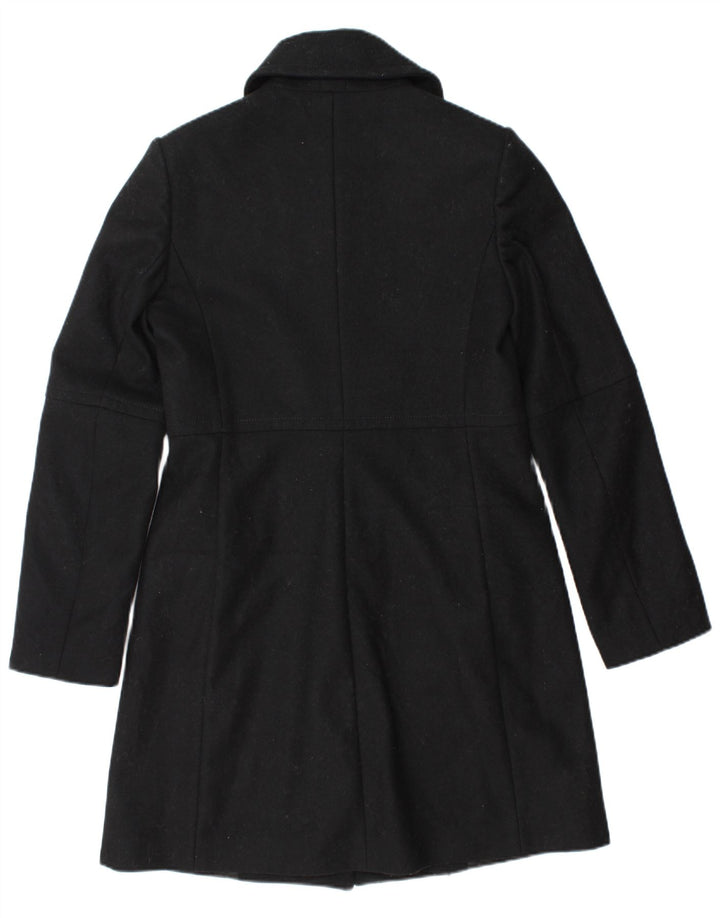Benetton Womens Overcoat IT 42 Medium Black Wool