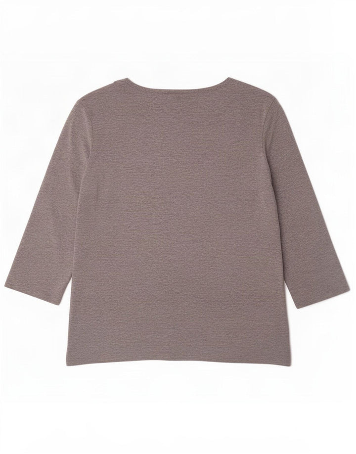 Canda Womens Top 3/4 Sleeve UK 10 Small Grey Flecked