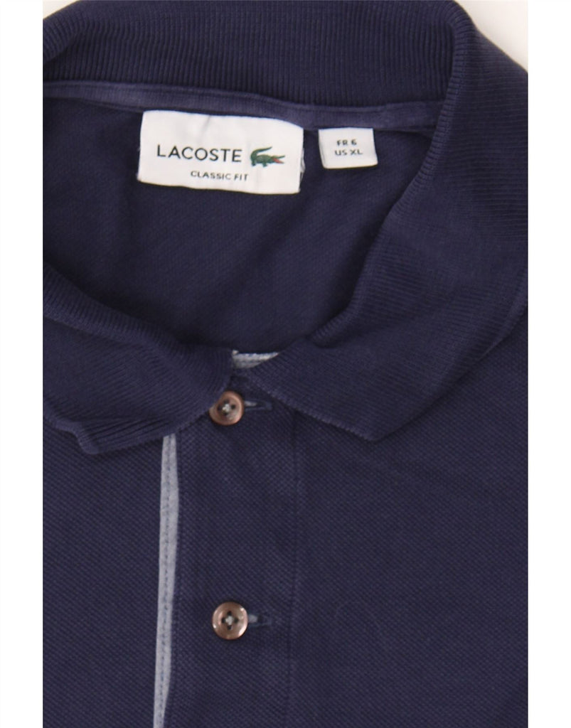 LACOSTE Mens Classic Fit Long Sleeve Polo Shirt Size 6 XL Navy Blue Cotton Vintage Lacoste and Second-Hand Lacoste from Messina Hembry 