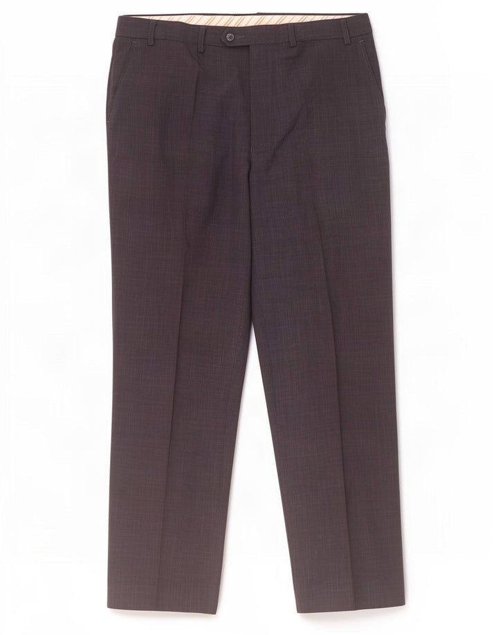 Marks & Spencer Mens Straight Suit Trousers W38 L33 Navy Blue Polyester