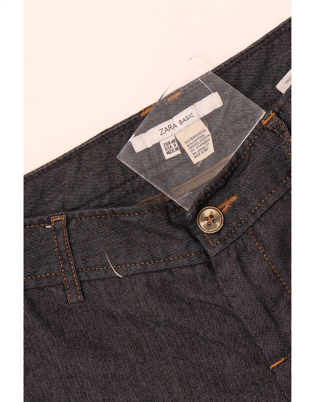 Zara Womens Bermuda Chino Shorts EU 40 Medium W30 Black Cotton