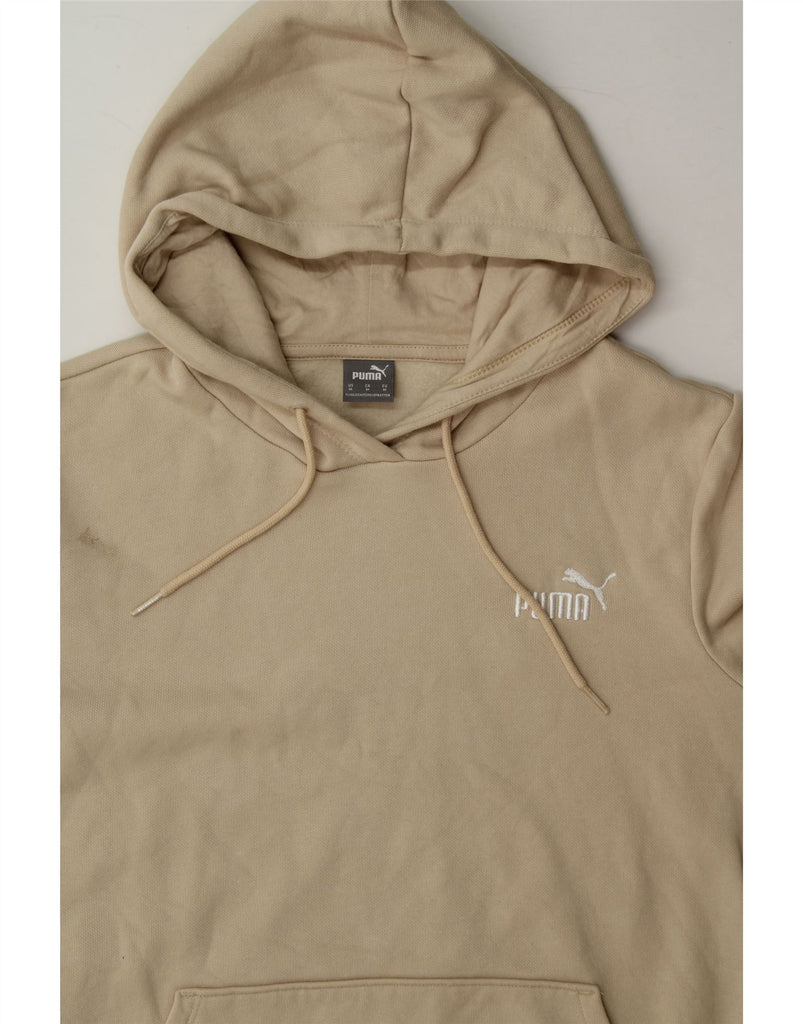 PUMA Womens Hoodie Jumper UK 14 Medium Beige Cotton Vintage Puma and Second-Hand Puma from Messina Hembry 