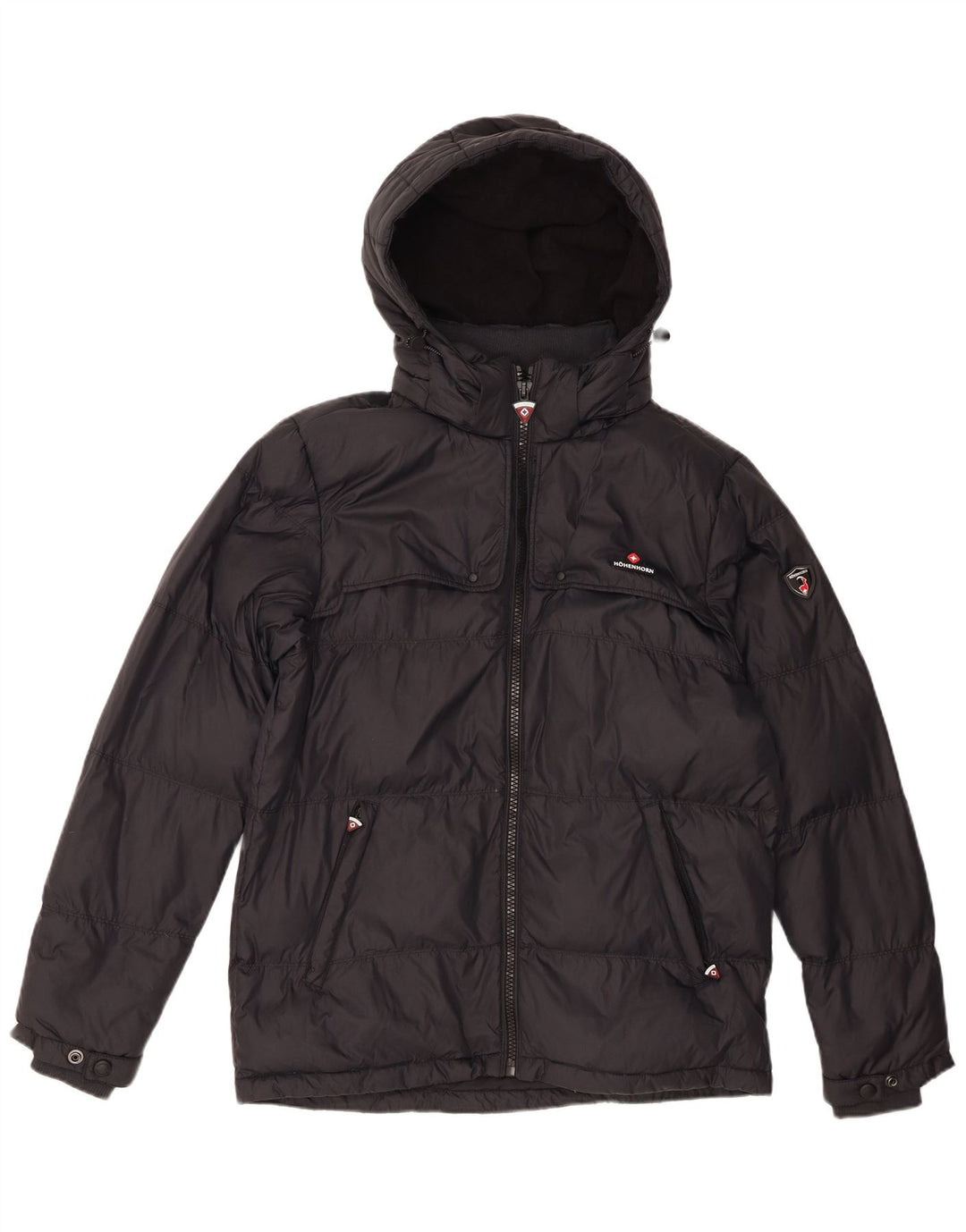 Vintage Mens Hooded Padded Jacket UK 36 Small Navy Blue Polyamide