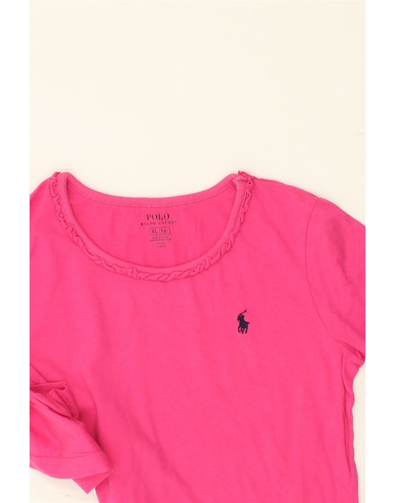 POLO RALPH LAUREN Girls Top Long Sleeve 15-16 Years XL Pink Cotton | Vintage Polo Ralph Lauren | Thrift | Second-Hand Polo Ralph Lauren | Used Clothing | Messina Hembry 