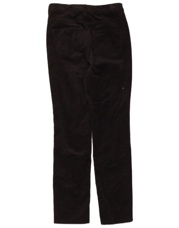 Marks & Spencer Womens Straight Corduroy Trousers UK 10 Small W28 L28 Black