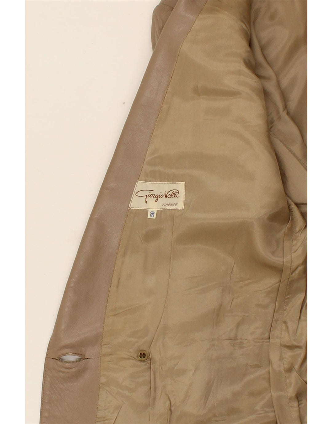 VINTAGE Womens Double Breasted Leather Coat IT 50 XL Brown Vintage Vintage and Second-Hand Vintage from Messina Hembry 