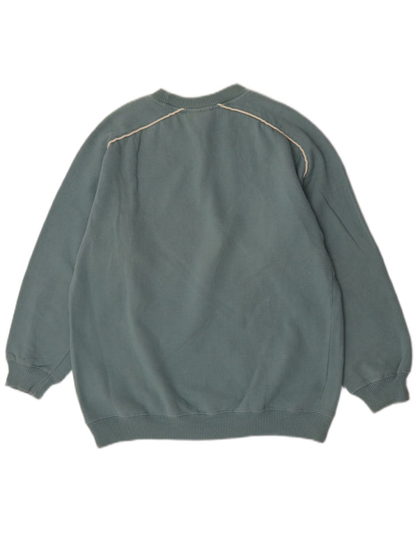 ADIDAS Boys Graphic Sweatshirt Jumper 13-14 Years Blue Cotton