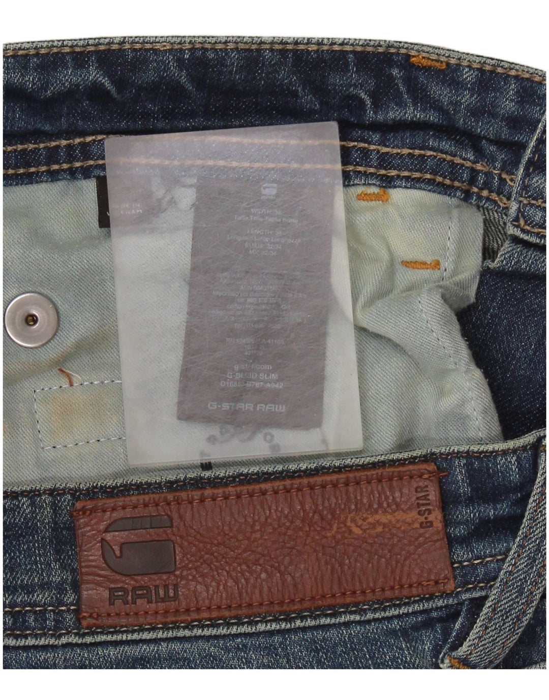 G-STAR Mens Slim Jeans W32 L34  Blue Cotton