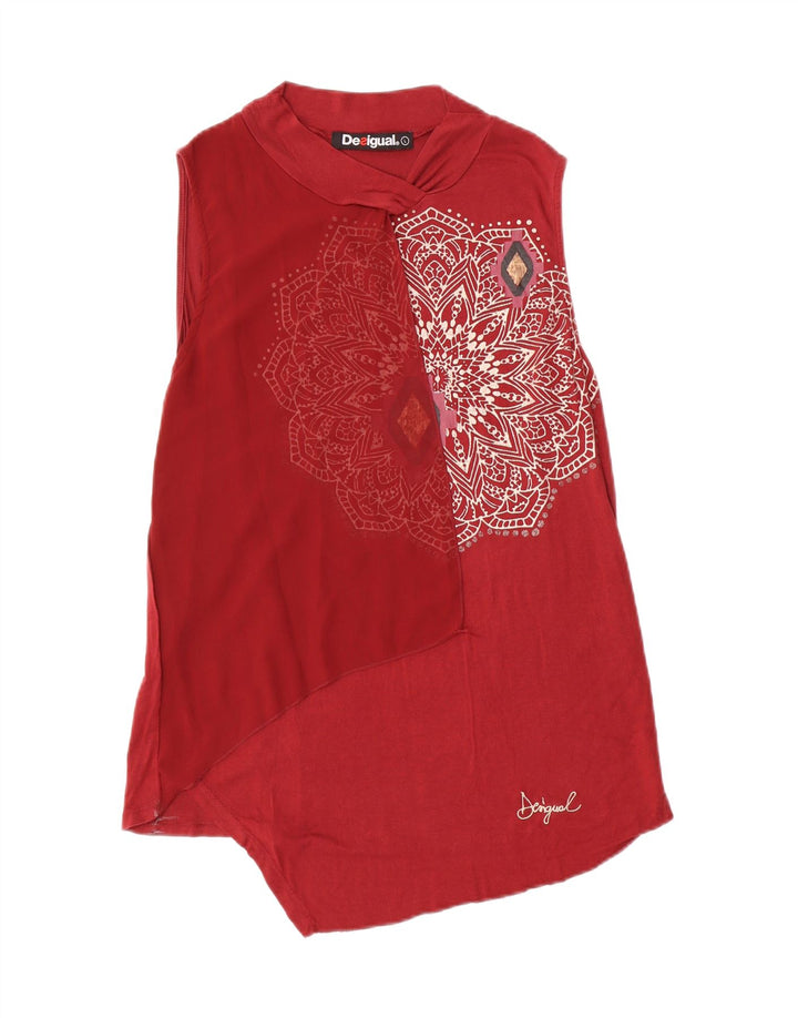 Desigual Womens Strapless Blouse Top UK 16 Large Red Floral