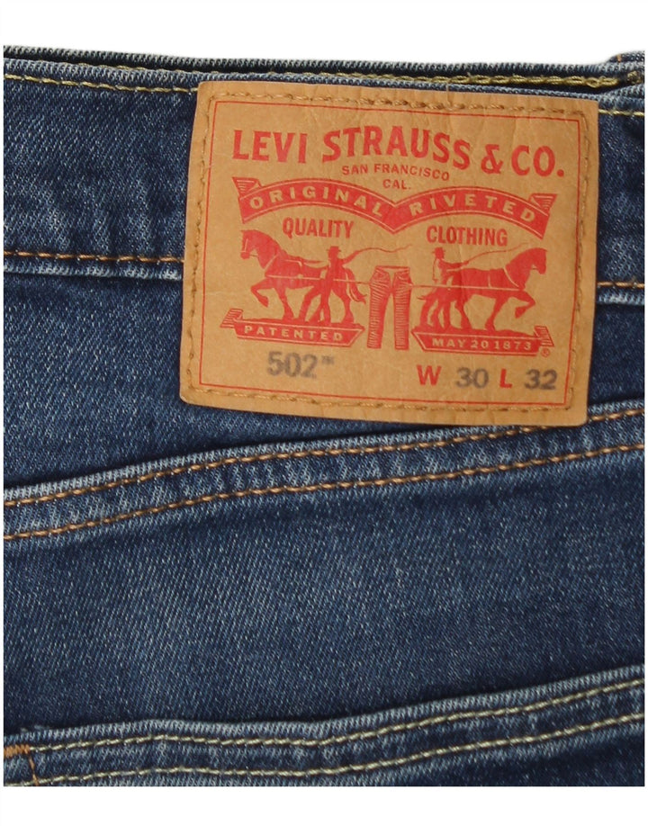 Levi's Mens 502 Tapered Jeans W30 L30 Blue Cotton