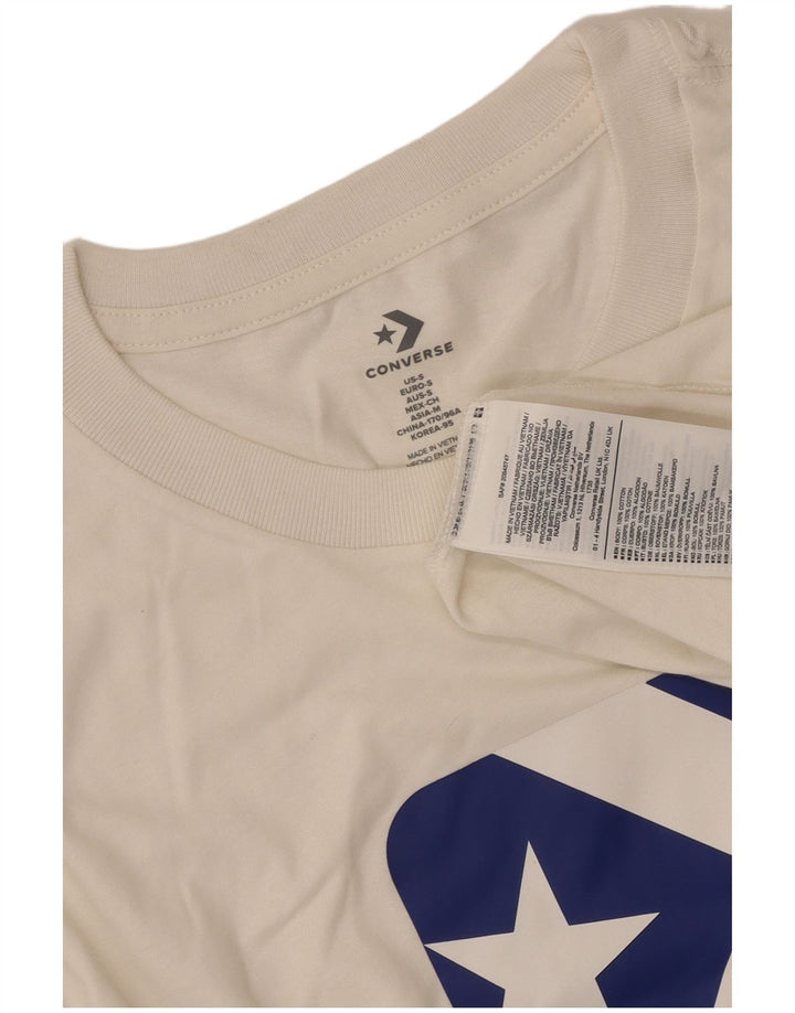 Converse Mens Graphic T-Shirt Top Small White Cotton