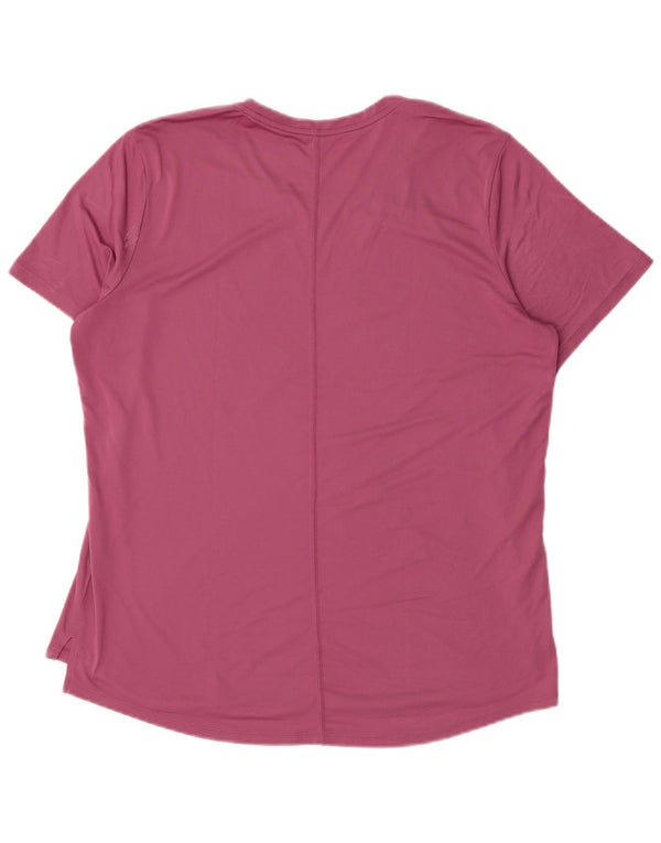 NIKE Womens Dri Fit Graphic T-Shirt Top UK 18 XL Pink