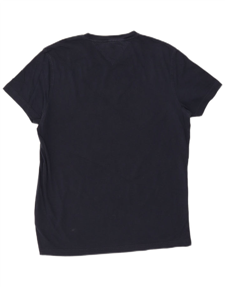 Tommy Hilfiger Mens T-Shirt Top Large Navy Blue Cotton