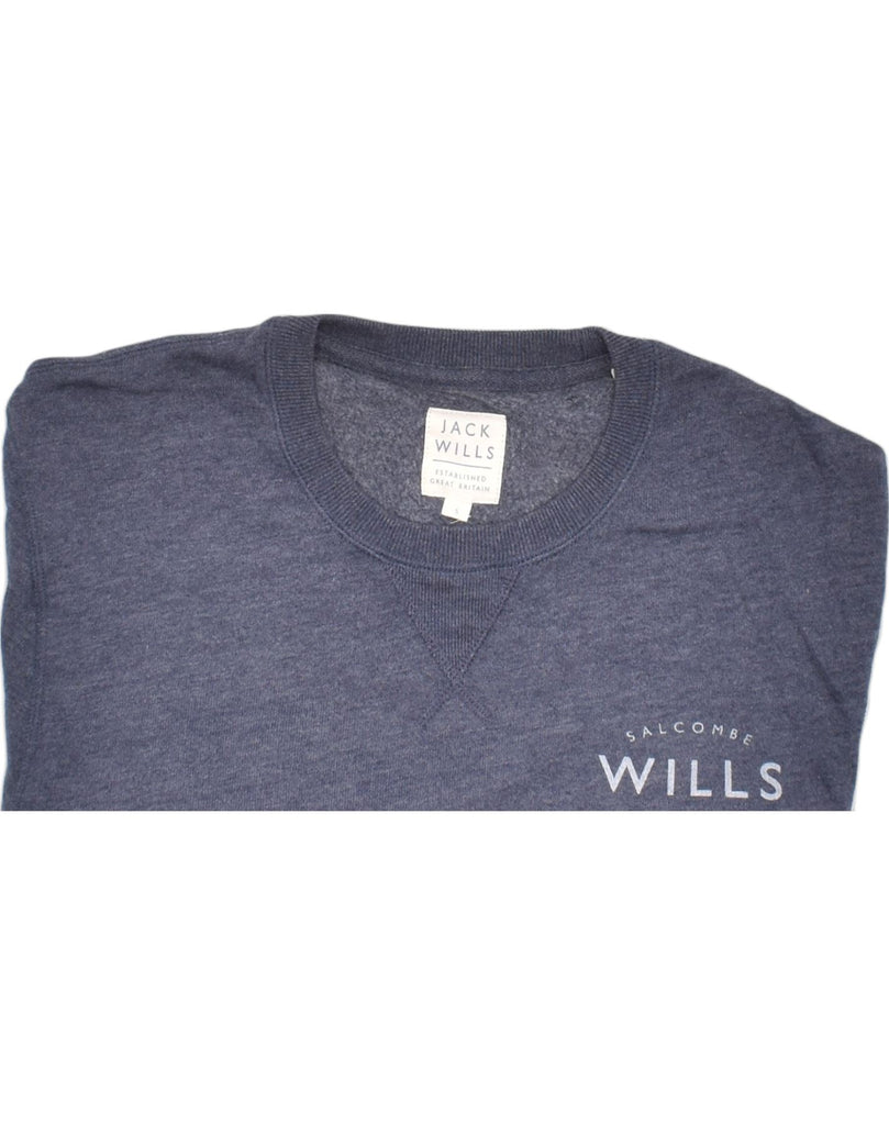 JACK WILLS Mens Sweatshirt Jumper Small Blue Cotton | Vintage | Thrift | Second-Hand | Used Clothing | Messina Hembry 