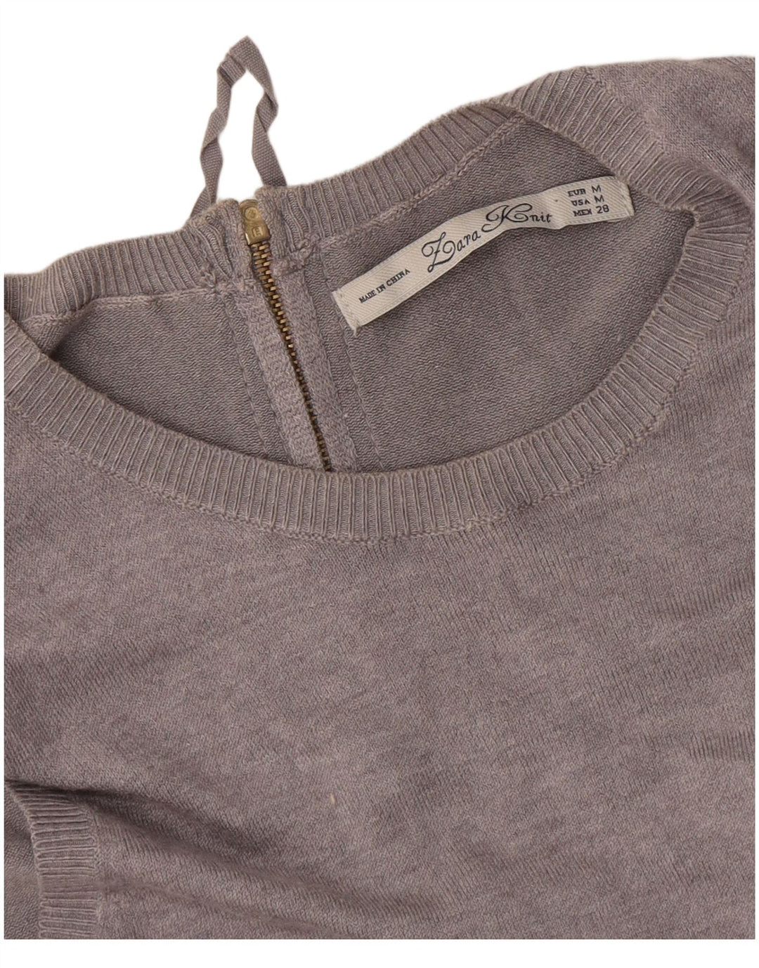 Zara Womens Sleeveless Jumper Dress UK 12 Medium Grey