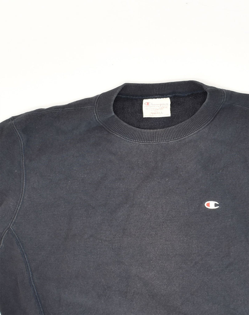 CHAMPION Mens Sweatshirt Jumper Small Navy Blue Cotton | Vintage Champion | Thrift | Second-Hand Champion | Used Clothing | Messina Hembry 