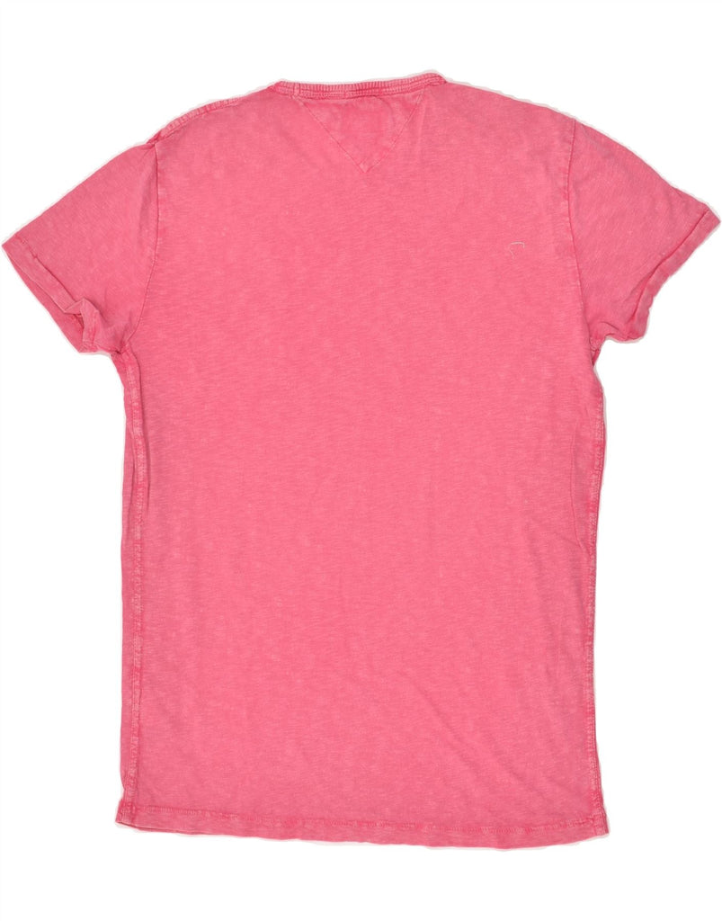 TOMMY HILFIGER Mens T-Shirt Top Medium Pink Cotton | Vintage Tommy Hilfiger | Thrift | Second-Hand Tommy Hilfiger | Used Clothing | Messina Hembry 