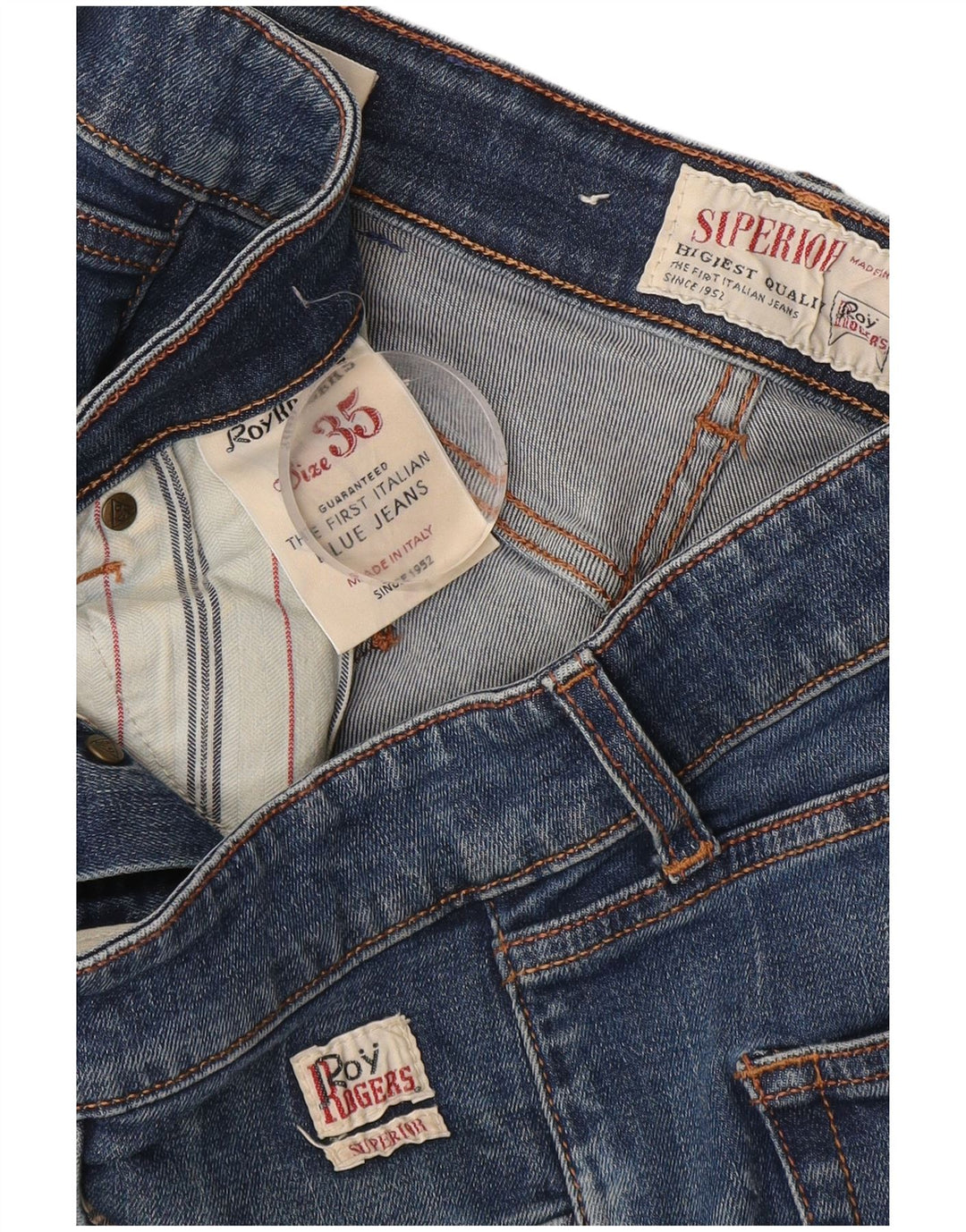 Roy Rogers Womens Superior Slim Jeans W35 L33 Blue Cotton