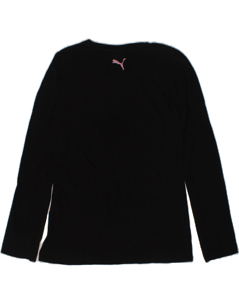 PUMA Girls Graphic Top Long Sleeve 7-8 Years Black Cotton | Vintage Puma | Thrift | Second-Hand Puma | Used Clothing | Messina Hembry 