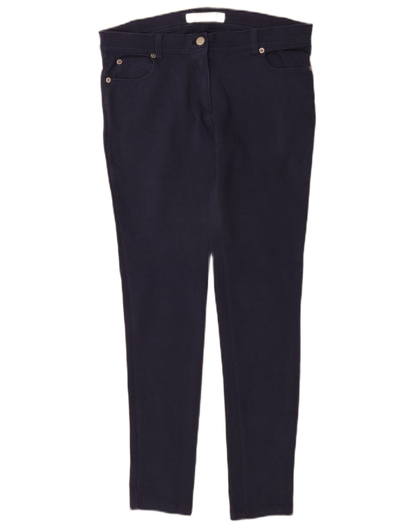Zara Womens Skinny Casual Trousers Medium W30 L30 Navy Blue Cotton