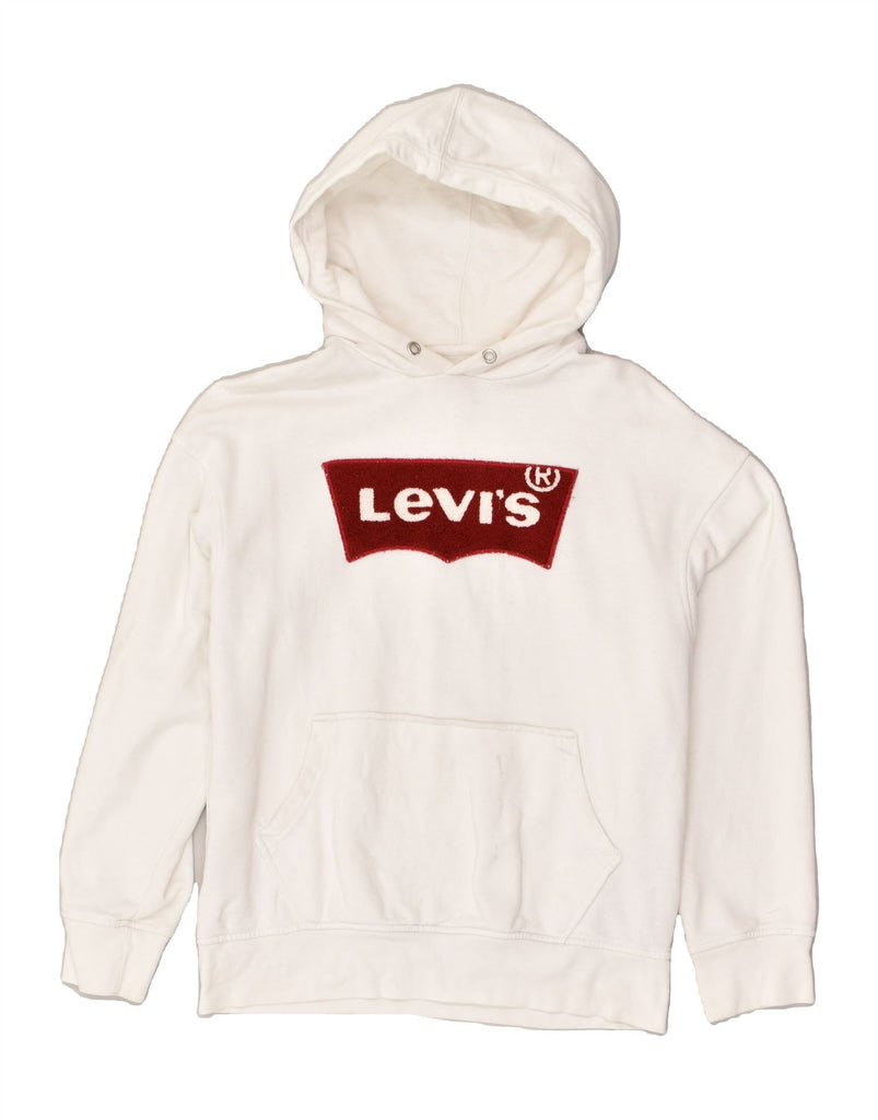 LEVI'S Mens Hooded Hoodie Jumper Small White Cotton | Vintage Levi's | Thrift | Second-Hand Levi's | Used Clothing | Messina Hembry 