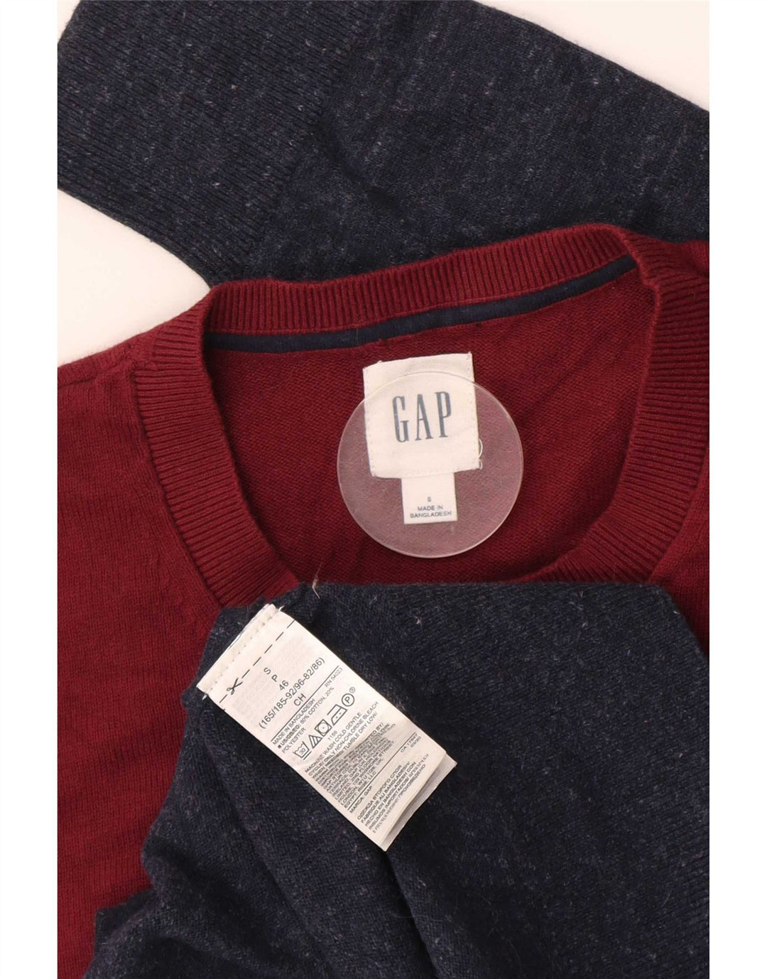 Gap Mens Crew Neck Jumper Sweater Small Multicoloured Colourblock Cotton