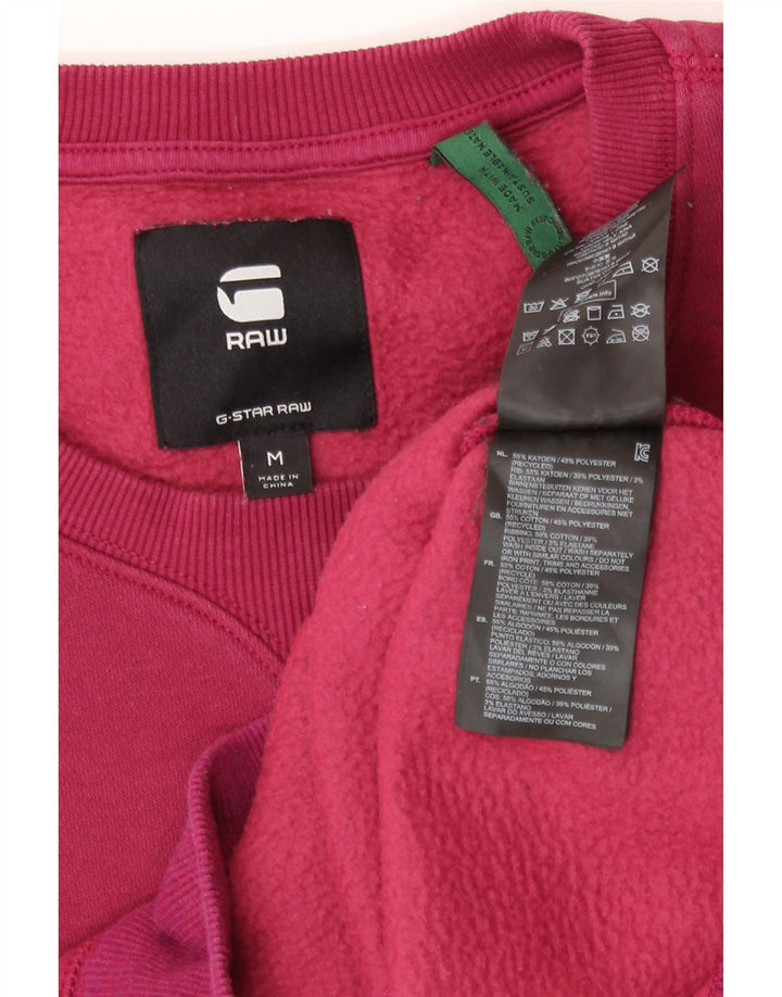 G-Star Womens Sweatshirt Jumper UK 14 Medium Burgundy Cotton