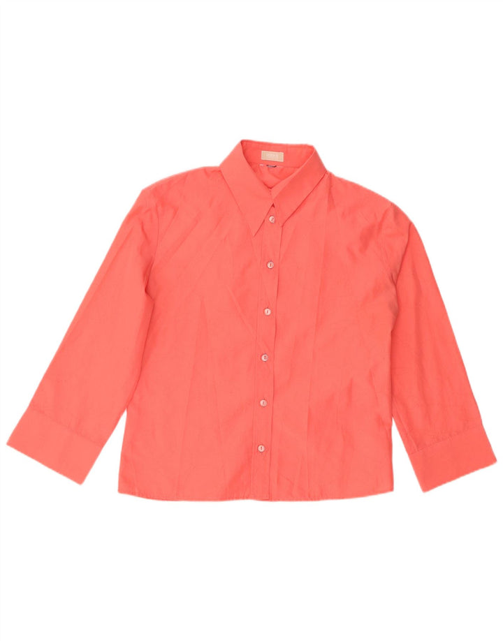 Versace Womens 3/4 Sleeve Shirt Blouse UK 14 Medium Pink