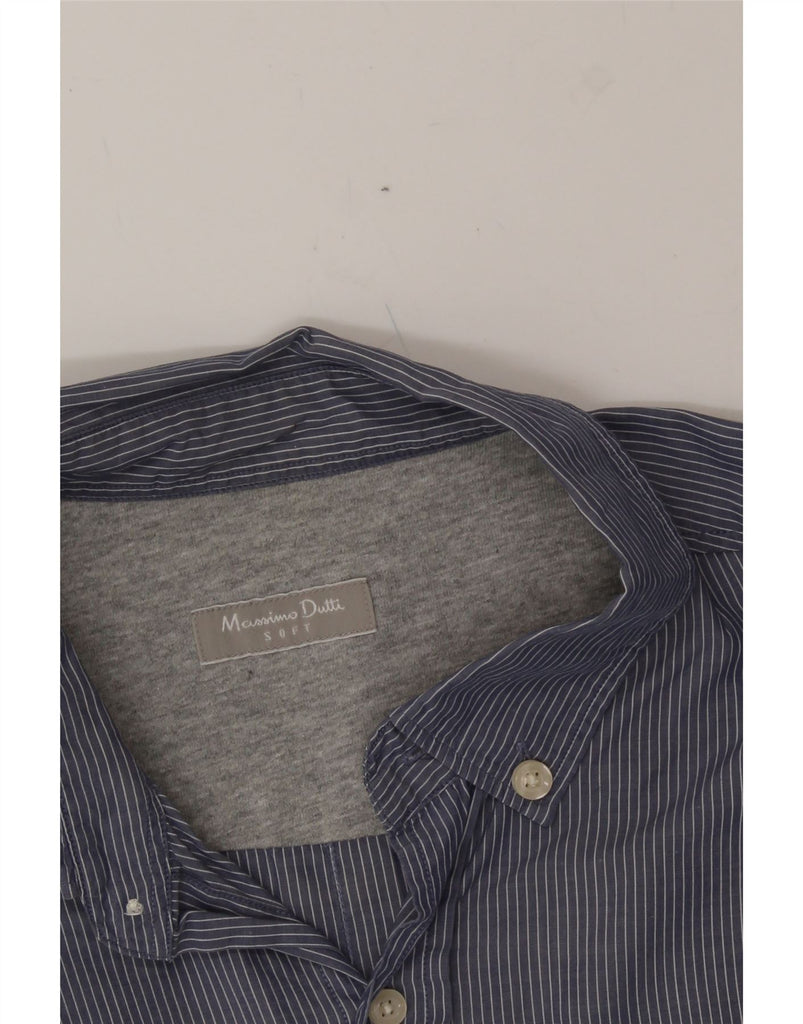 MASSIMO DUTTI Mens Shirt XL Navy Blue Pinstripe Cotton Vintage Massimo Dutti and Second-Hand Massimo Dutti from Messina Hembry 