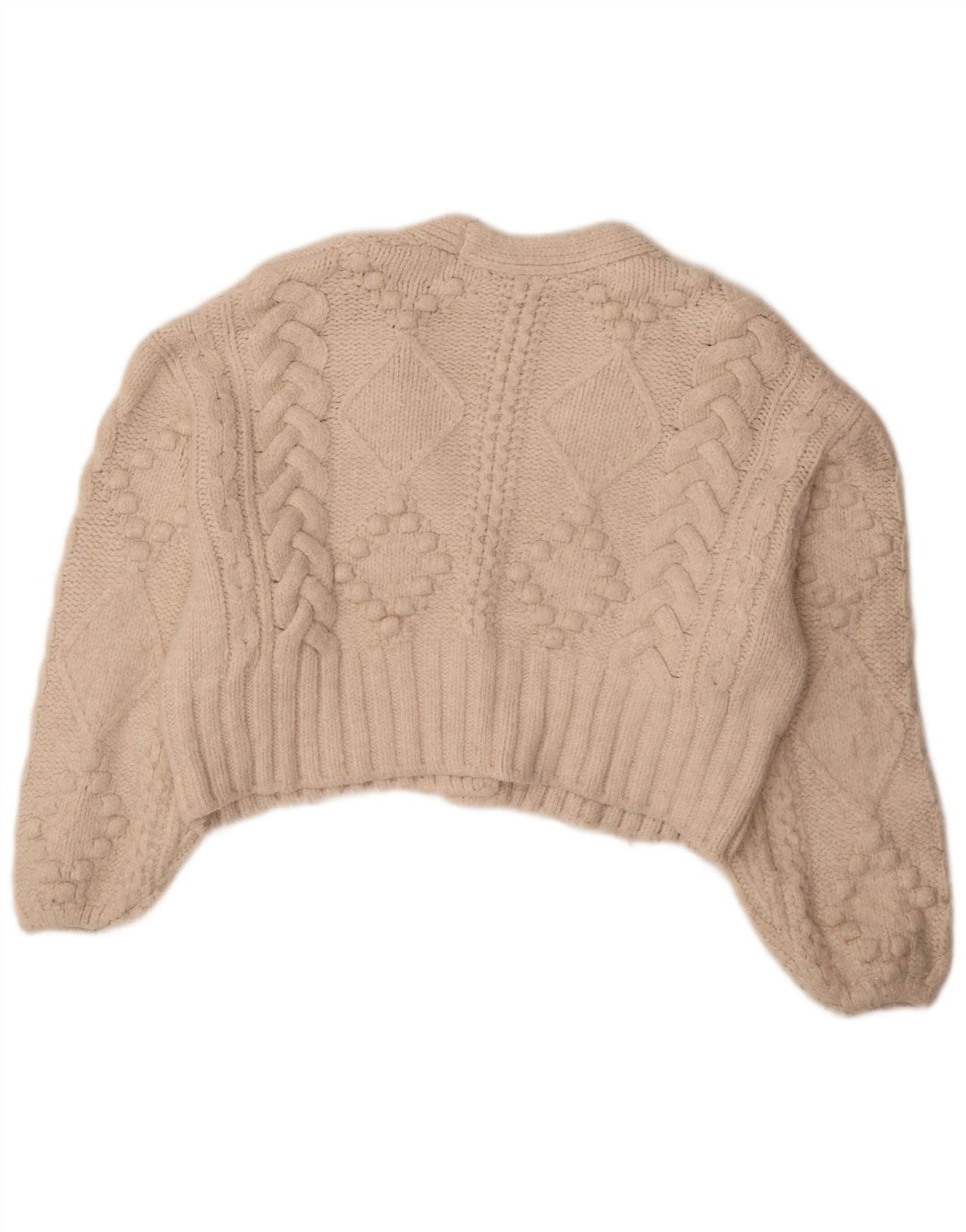 Zara Womens Oversized Jumper Sweater UK 14 Medium Off White Acrylic