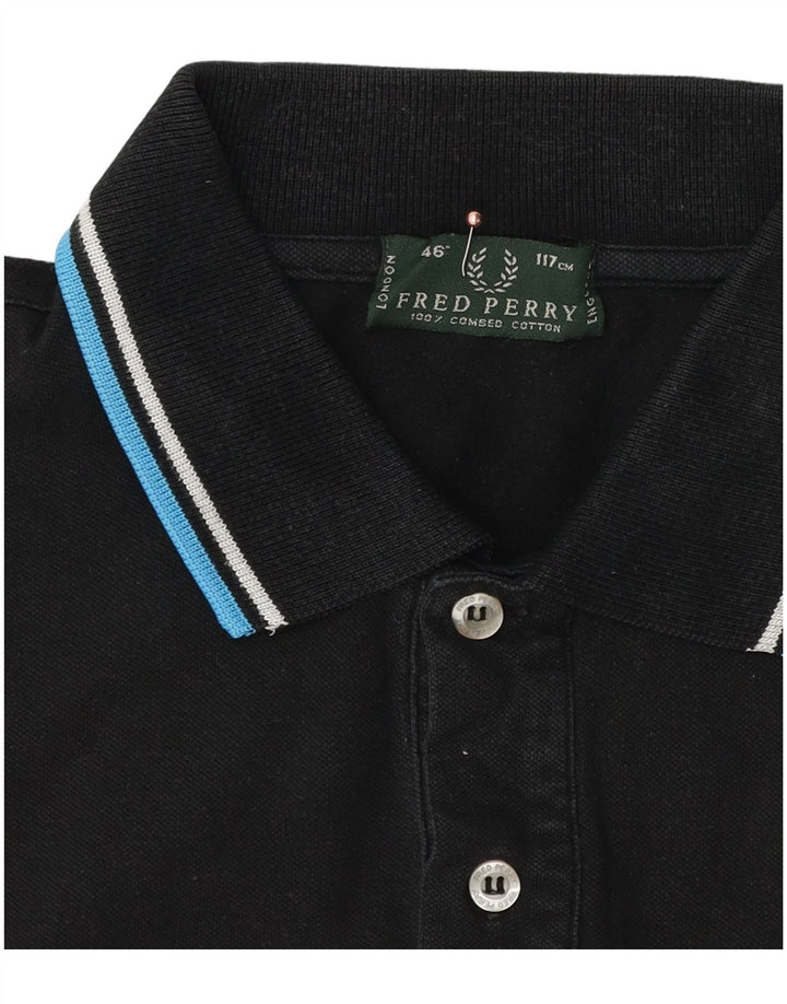 Fred Perry Mens Polo Shirt Large Black Cotton