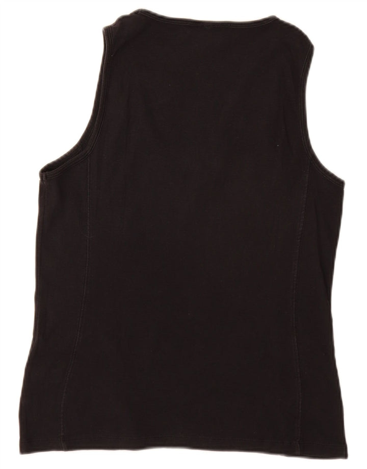 Champion Womens Heritage Fit Vest Top UK 14 Large Black Cotton