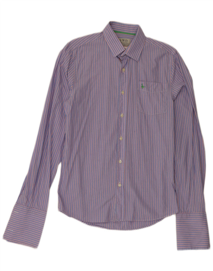 Jack Wills Mens Formal Shirt Small Blue Striped Cotton
