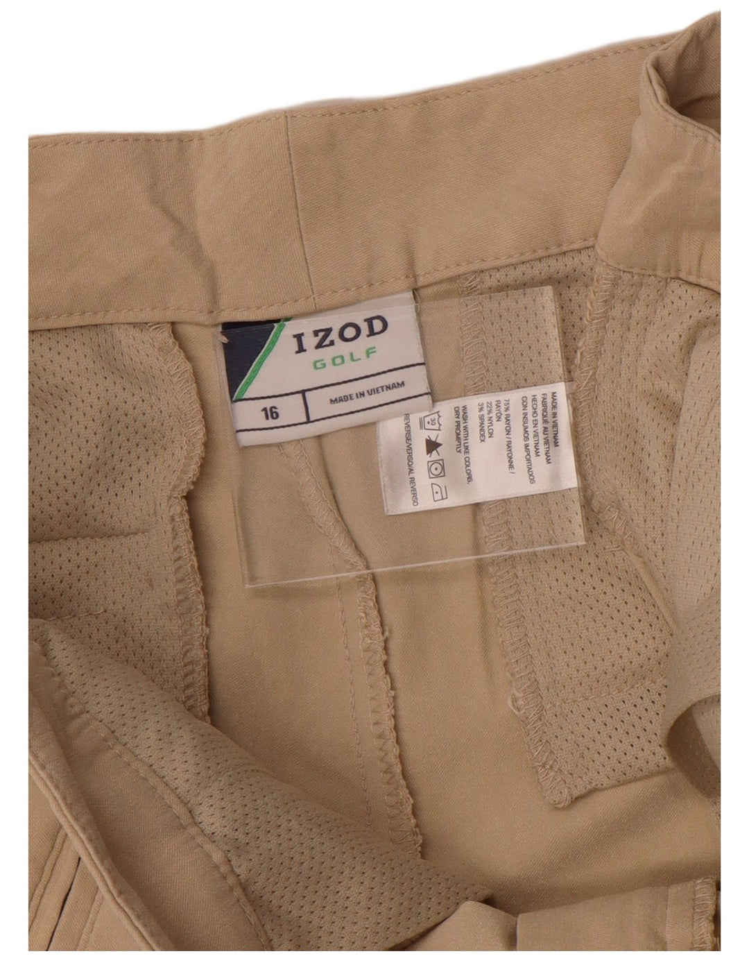IZOD Womens Casual Shorts US 16 2XL W38  Beige Rayon