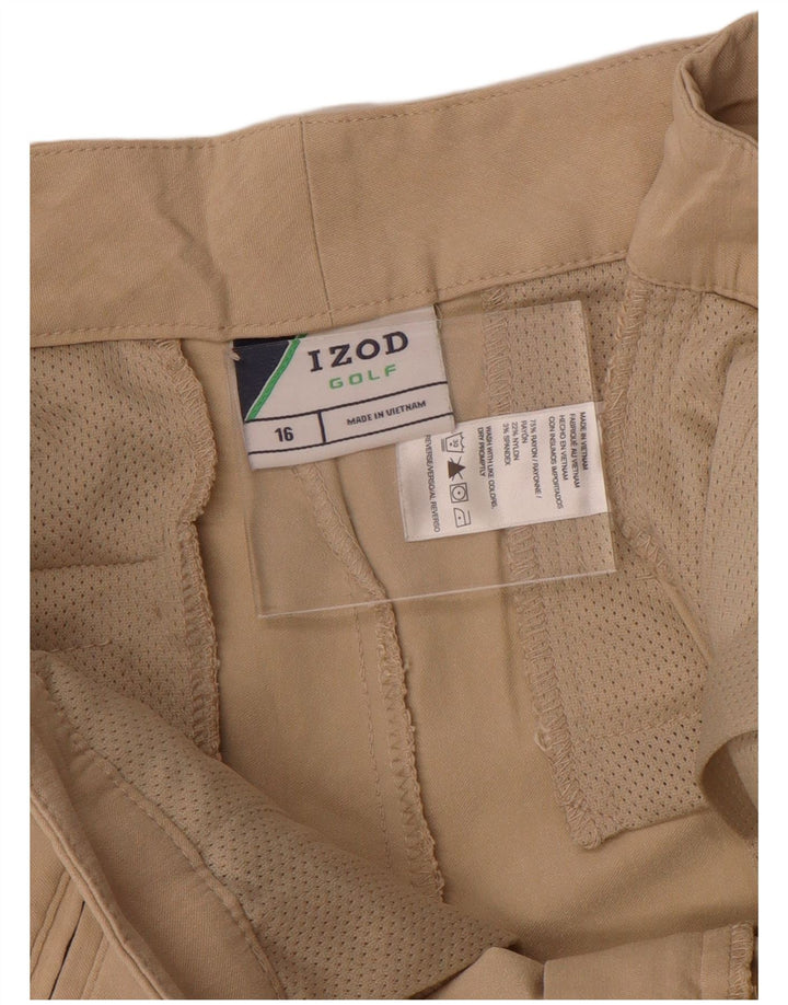 IZOD Womens Casual Shorts US 16 2XL W38  Beige Rayon