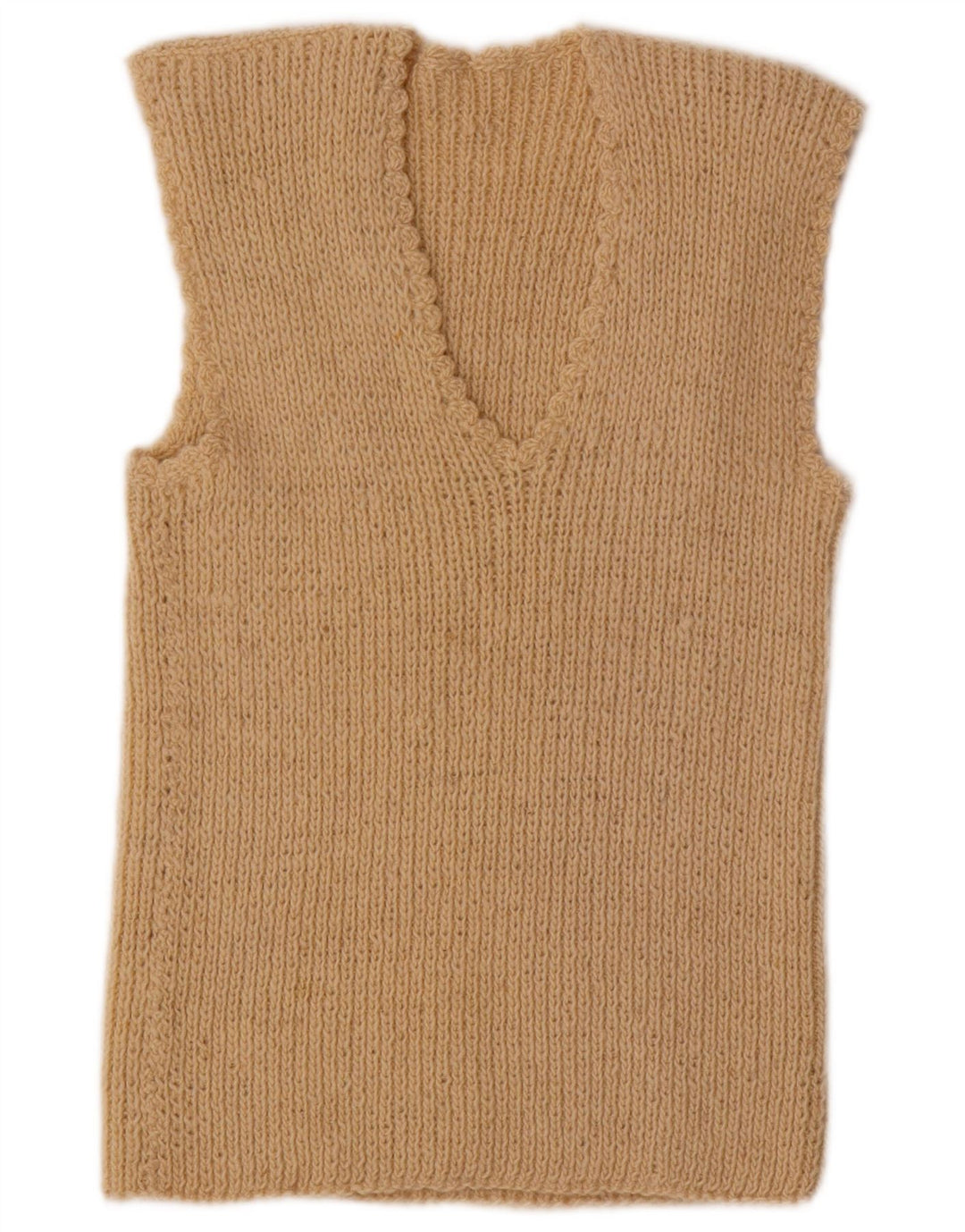 VINTAGE Womens Vest Tank Top UK 12 Medium Beige